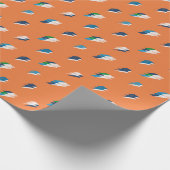 稲妻はっきりしたプリントオンオレンジ ラッピングペーパー (角)