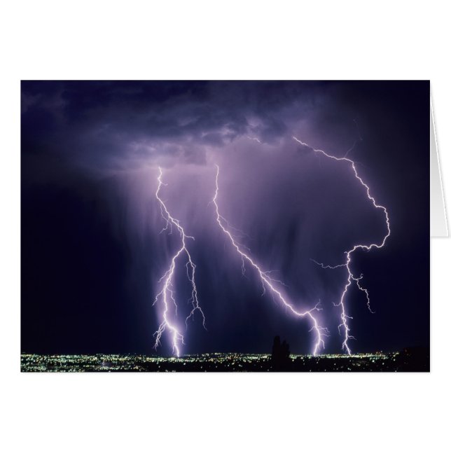 稲妻はユタ州ソルトレイクバレーを越えている。 (正面横)