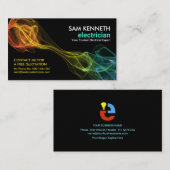 稲妻カラフル波電気請負業者 名刺 (正面/裏面)