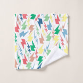 稲妻カラフルY2Kインディバスルーム鮮やかズ バスタオルセット (ウォッシュタオル)