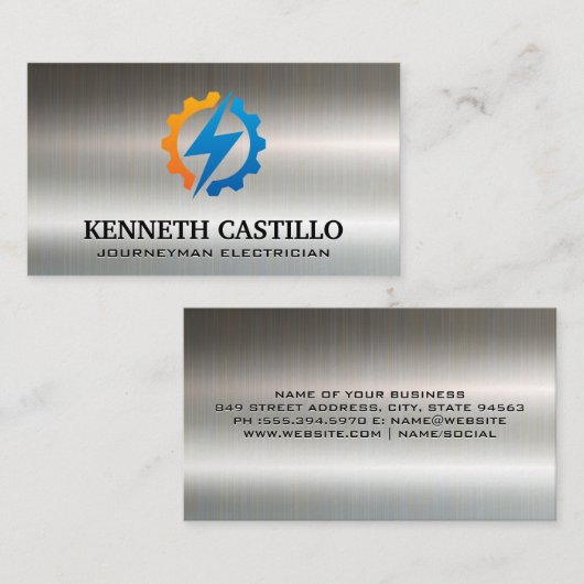 稲妻ギアロゴ | 電気技師 名刺 (正面/裏面)
