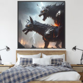 稲妻サイボーグウォルフ キャンバスプリント (インサイチュ (寝室))