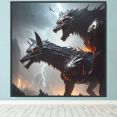 稲妻サイボーグウォルフ キャンバスプリント (インサイチュ (ウッドフロア))