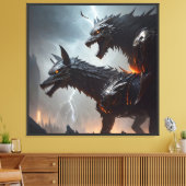 稲妻サイボーグウォルフ キャンバスプリント (インサイチュ (リビング))