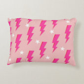 稲妻スターピンク背景Y2Kパターン アクセントクッション (裏面)
