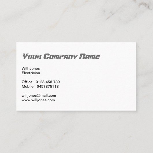 稲妻ストライキ – 名刺 (裏面)