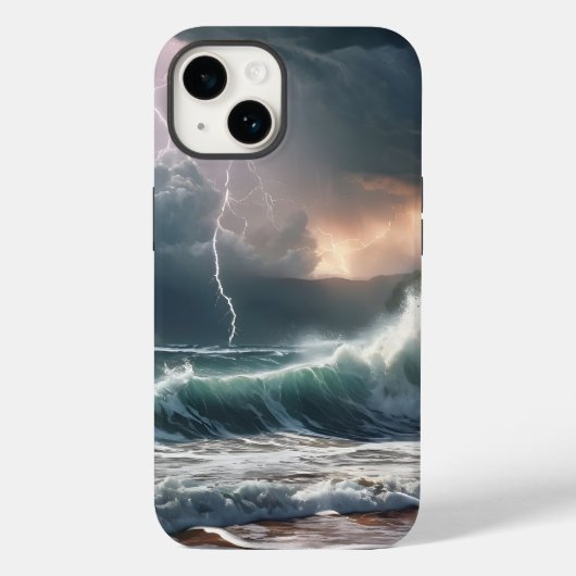 稲妻ストライクウェーブビーチ風景 Case-Mate iPhoneケース (裏面)