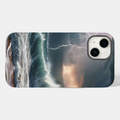 稲妻ストライクウェーブビーチ風景 Case-Mate iPhoneケース (裏面 (横))