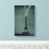 稲妻ストライクザエッフェルタワー キャンバスプリント (インサイチュ (ウッドフロア))