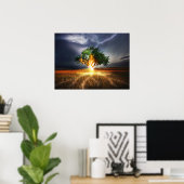 稲妻ストライクツリーアート ポスター (ホームオフィス)