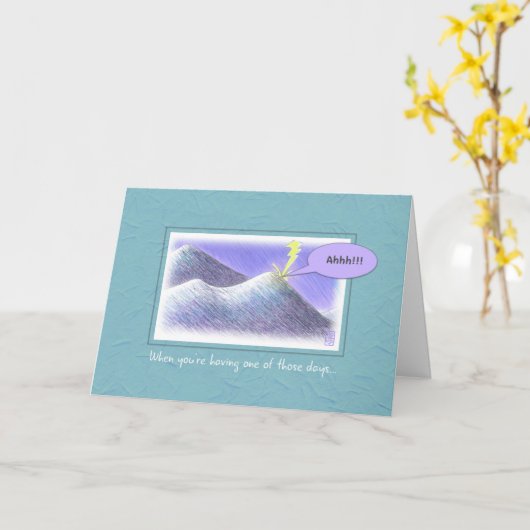 稲妻ストライクユーモアのある懸命タイム勇気付けられる カード (黄色い花)