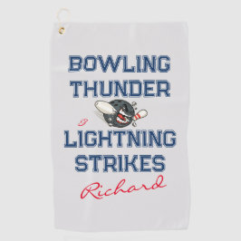 稲妻ストライク オーダーメイド ユニセックス ボウリング タオル