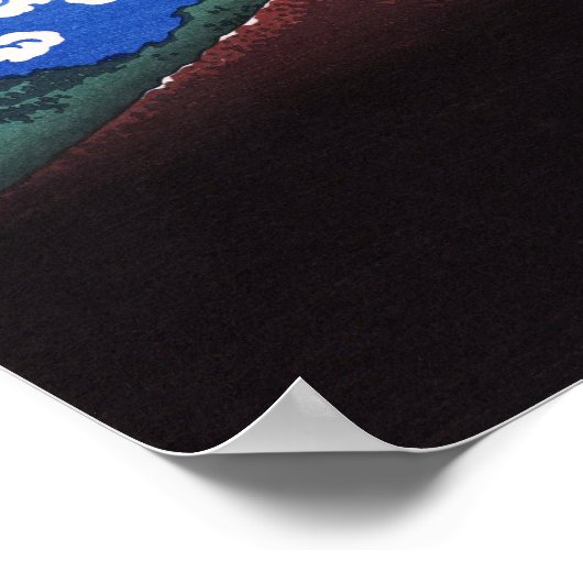 稲妻ストーム富士山北斎日本のファインアート ポスター (角)