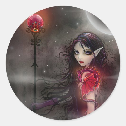 稲妻ストーン妖精ドラゴンスティッカー ラウンドシール (正面)