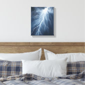 稲妻スト | Stormy Sky Waterカラー キャンバスプリント (インサイチュ (寝室))