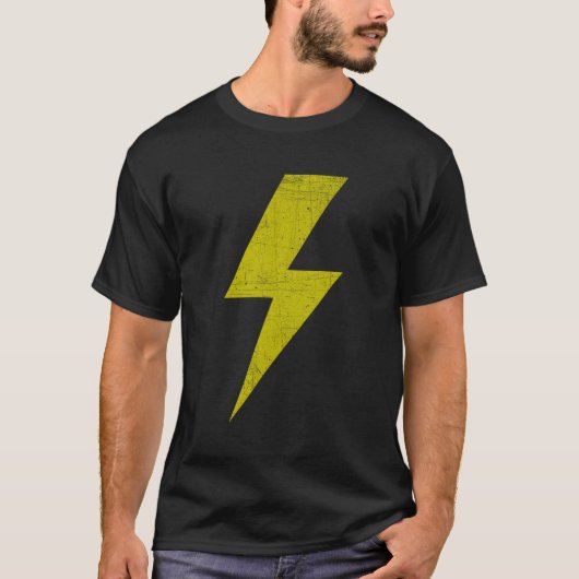 稲妻チームの黄色いサンダーボルト Tシャツ (正面)