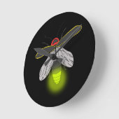 稲妻バグフライト灯 ラウンド壁時計 (傾斜)