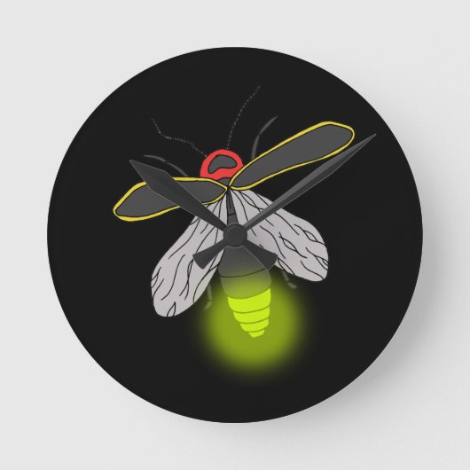 稲妻バグフライト灯 ラウンド壁時計 (正面)