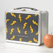 稲妻パターンおもしろいおよび破裂音 メタルランチボックス (インサイチュ)