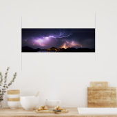 稲妻パノラマ36"x11.75" ポスター (キッチン)