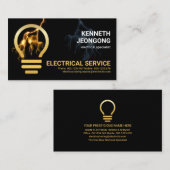 稲妻パワー金ゴールド電球 名刺 (正面/裏面)