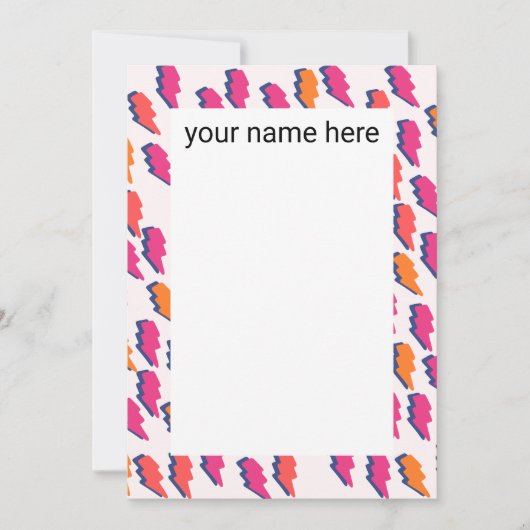 稲妻パーソナライズされたボルトノート サンキューカード (正面)