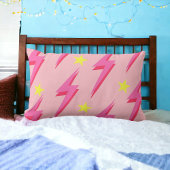 稲妻ピンク背景Y2Kパターン ランバークッション