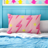 稲妻ピンク背景Y2Kパターン ランバークッション