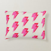 稲妻ピンク赤背景Y2Kパターン アクセントクッション (裏面)