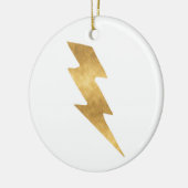 稲妻ボルトの金属金ゴールド セラミックオーナメント (左)