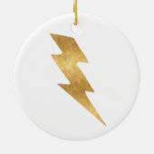 稲妻ボルトの金属金ゴールド セラミックオーナメント (裏面)