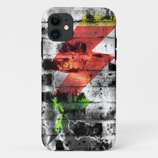 稲妻ボルトを旧レンガ壁に Case-Mate iPhoneケース (裏面)
