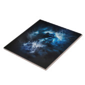 稲妻ボルトを黒い雲の背景の風景 タイル (側面)