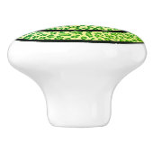 稲妻ボルトアイズグリーンレオパードスマイル顔 セラミックノブ (側面)