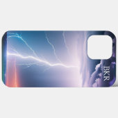 稲妻ボルトオンウォーターモノグラム Case-Mate iPhoneケース (裏面 (横))