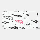 稲妻ボルトヴィンテージセット。手描きドードルリグ Case-Mate iPhoneケース (裏面 (横))