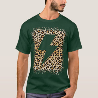稲妻ボルト動物ヒョウのチーズプリント Tシャツ