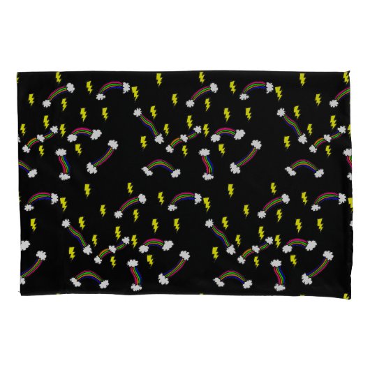 稲妻ボルト及びレインボープリント 枕カバー (正面)