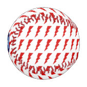 稲妻ボルト赤パーソナライズされた青 野球ボール (正面左)