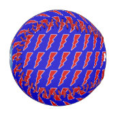 稲妻ボルト赤&青パーソナライズされた 野球ボール (正面左)