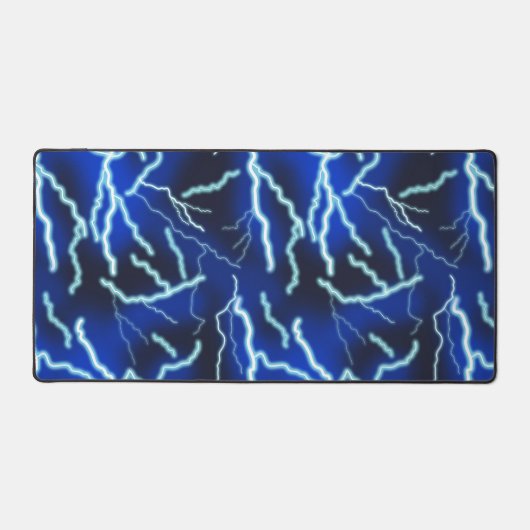 稲妻ボルト電気サンダーストームナイトスカイ デスクマット (正面)