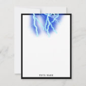 稲妻ボルト電気サンダーストームナイトスカイ ノートカード (正面)