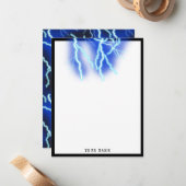 稲妻ボルト電気サンダーストームナイトスカイ ノートカード (正面/裏面インサイチュ)