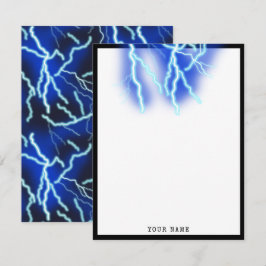 稲妻ボルト電気サンダーストームナイトスカイ ノートカード