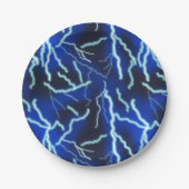 稲妻ボルト電気サンダーストームナイトスカイ ペーパープレート (正面)