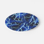 稲妻ボルト電気サンダーストームナイトスカイ ペーパープレート (アングル)