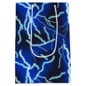 稲妻ボルト電気サンダーストームナイトスカイ ミディアムペーパーバッグ (裏面)