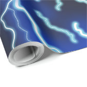稲妻ボルト電気サンダーストームナイトスカイ ラッピングペーパー (ロールコーナー)