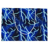 稲妻ボルト電気サンダーストームナイトスカイ ラージペーパーバッグ (裏面)