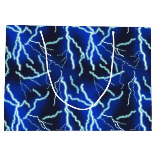 稲妻ボルト電気サンダーストームナイトスカイ ラージペーパーバッグ (裏面)